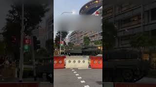 Tank collides with traffic light during NDP education show