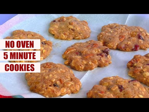 5 Minute NO OVEN Oatmeal Cookies | Microwave Cookie Recipe