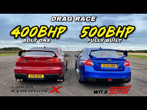 EVO vs STI.. 500HP FULLY BUILT WRX STI vs 400HP BOLT ONS EVO X