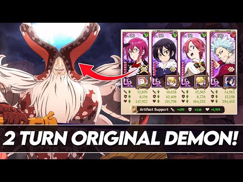 *VERY EASY* How To Clear ORIGINAL DEMON On Hard In 2 Turns! (7DS Info) Seven Deadly Sins Grand Cross