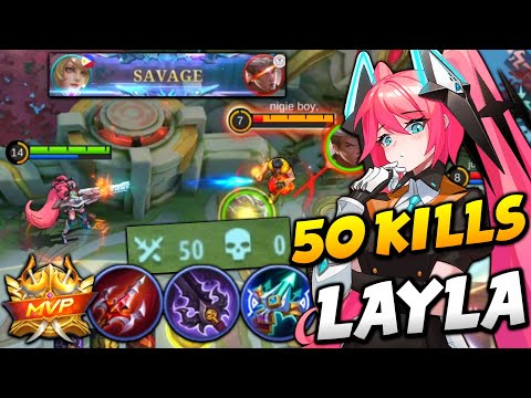 LAYLA MISS HIKARI NEW BUILD TO GET 50 KILLS AND UNLIMITED SAVAGE!! | Top 1 Global Layla