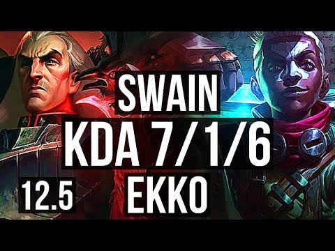 SWAIN vs EKKO (MID) | 7/1/6, 1.8M mastery, 300+ games | NA Master | 12.5