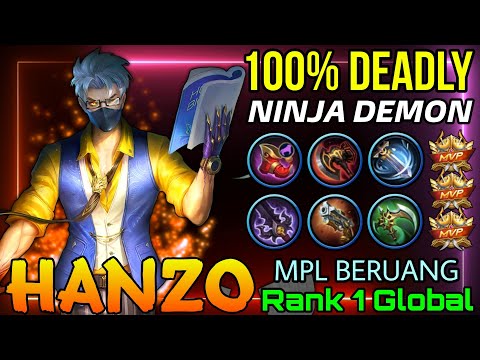 Deadly Ninja Demon Hanzo Show No Mercy! - Top 1 Global Hanzo by MPL BERUANG - Mobile Legends