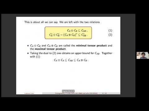 QIP2021 | Entangleability of cones (Ludovico Lami)