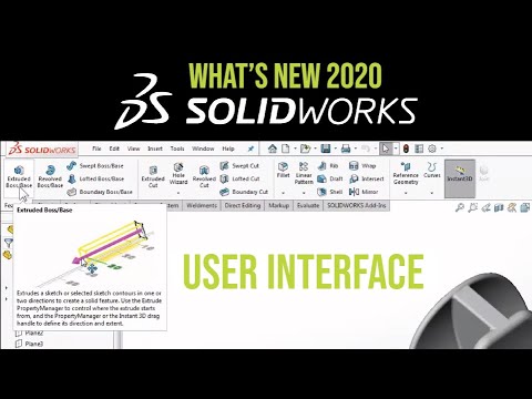SOLIDWORKS 2020 CAD Tutorial  - User Interface Enhancements