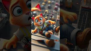 The poor ginger cat dad works hard to earn money | A True Story #kitten #cat  #aicat  #cute #poorcat