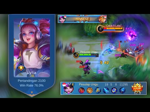 Lylia 2100 Match Gameplay | Build Lylia Tersakit 2022 | Top Global Lylia Gameplay - Mobile Legends