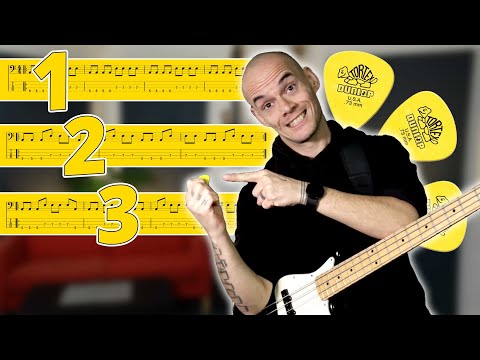 Drei Übungen zum SAITENWECHSEL mit dem PLEKTRUM - E-Bass lernen