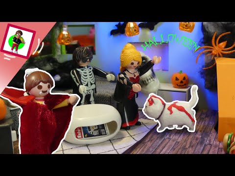 Playmobil Film "Halloween, Frau Schick rastet aus!!!! Blutet der Kater?" Familie Jansen /😱😂