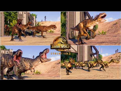 ALL 8 DINOSAURS MAX EGG INTRODUCTION IN CAMP CRETACEOUS DLC | SCORPIUS REX | SKIN PATTERNS | JWE 2