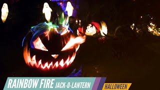 Rainbow Fire Jack-O-Lantern