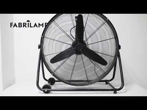 Vídeo de Ventilador Industrial VENDAVAL 360W Negro 3 Velocidades Orientable con Ruedas | Fabrilamp / Abrila