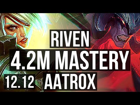 RIVEN vs AATROX (TOP) | 4.2M mastery, 1600+ games, 11/2/12, Godlike | EUW Master | 12.12