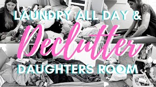 LAUNDRY CATCH UP & DECLUTTER DAUGHTERS DISASTER // CLEANING MOTIVATION // CLEANING MOM