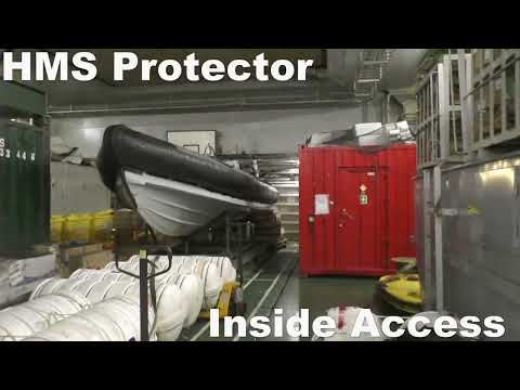 HMS Protector -  On the inside of an ice breaker