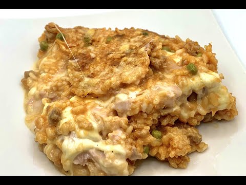 RISO RIPIENO AL FORNO CON RAGUโ DI SALSICCIA E SCAMORZA โ Ricetta primo super filante e buonissimo!