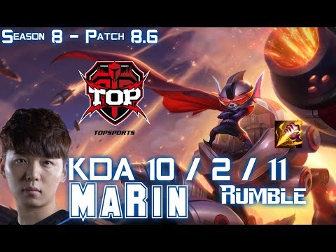 TOP MaRin RUMBLE vs JAX Jungle - Patch 8.6 KR Ranked