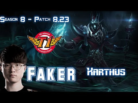SKT T1 Faker KARTHUS vs SYNDRA Mid - Patch 8.23 KR Ranked