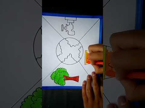 How To Draw World Earth Day Drawing/ World Earth Day Poster Drawing/Save Earth Drawing Easy Steps