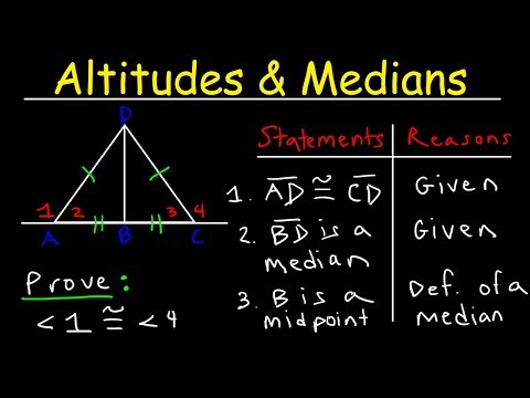Two Column Proofs Triangles Medians and Altitudes