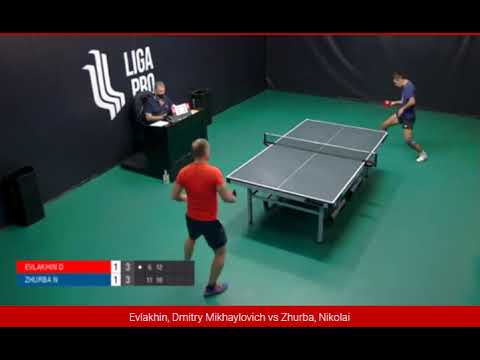 Dmitry Mikhaylovich Evlakhin VS Nikolay Zhurba Table tennis Russia - Liga Pro