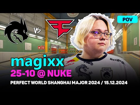 CS2 POV Spirit magixx (25/10) vs FaZe (nuke) @ Perfect World Shanghai Major 2024 | Dec 15, 2024
