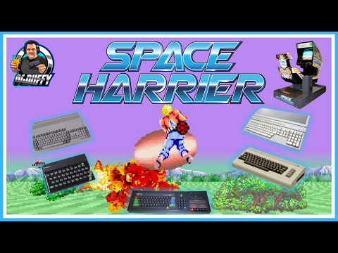 Space Harrier by SEGA -Spectrum VS C64 + AMSTRAD and Commodore AMIGA VS Atari ST Comparison