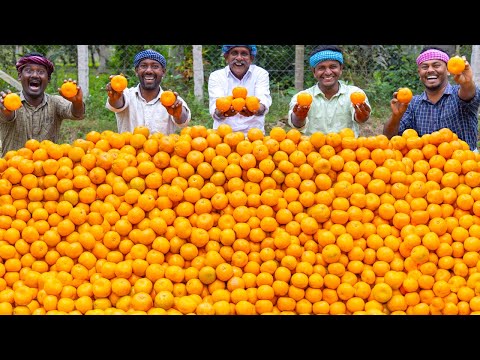 ORANGE JUICE | Huge Orange Juice Making | Orange Recipes | Cooking Kesari Dessert Recipe in Village