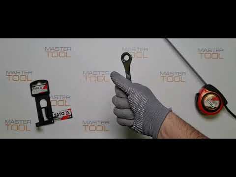 Ключ накидний, вигнутий з тріщаткою YATO: М10, HRC 42-48, Cr-V, з прогумов. ергономічною ручкою [10]