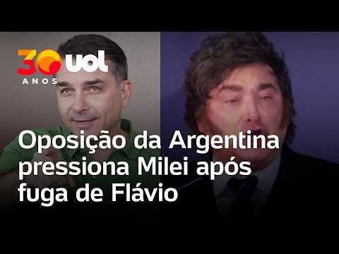 Fuga de Flávio: oposição da Argentina cobra explicações de Milei sobre passagem do senador pelo país