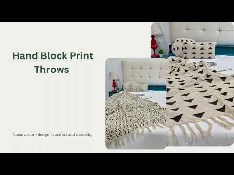 Handmade Hand Block Print Multi Design Throw Blanket