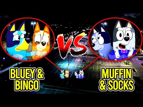 I CAUGHT BLUEY & BINGO VS MUFFIN & SOCKS!! (THEY FOUGHT)