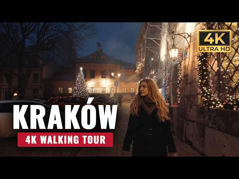 Explore Kraków’s Jewish Ghetto at Christmas – 4K Walking Tour – Poland