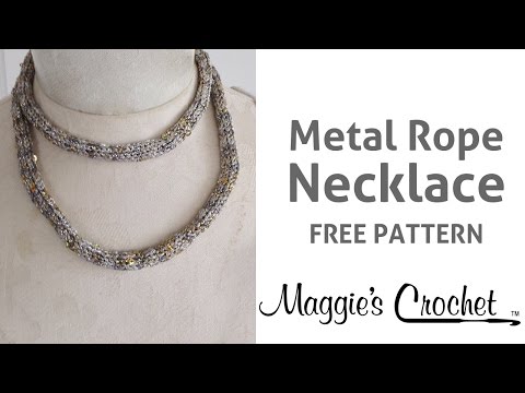 Spangle Metal Rope Necklace Free Crochet Pattern - Right Handed