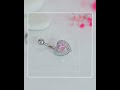 Pink Heart Stone Belly Button Ring Navel Piercing Belly Button Piercing Curved Barbell Belly