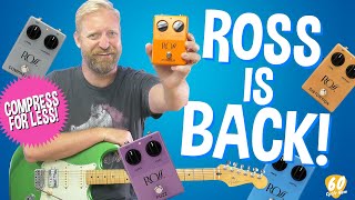Video thumbnail for ROSS COMPRESS FOR LESS! - JHS Licensed & Reissued Compressor, Phaser, Distortion, Chorus AND FUZZ??? by 60 Cycle Hum