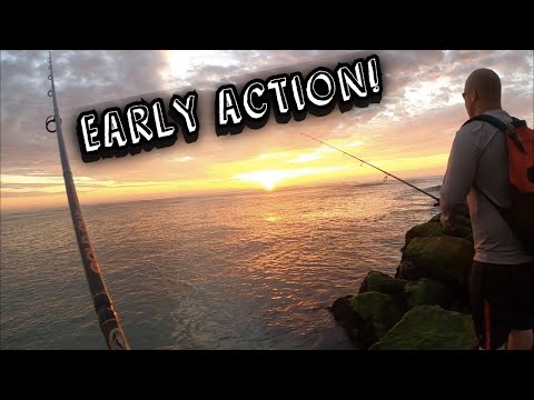 Jigging For Early Morning Fluke At NJ Jetty!