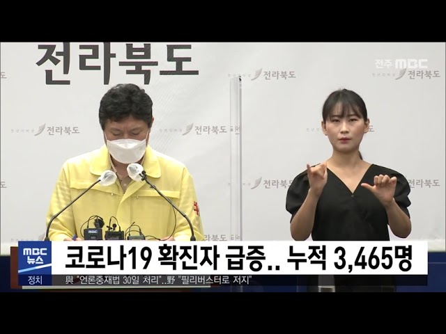 코로나19 확진자 급증 누적 3,465명