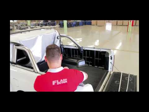 Ford Ranger soft roll up cover fits with OE Roll Bar fitting video