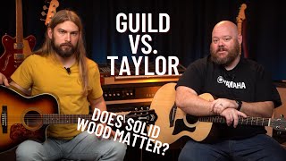 Video thumbnail for Taylor 114e vs Guild OM-140ce | How Much Does Solid Wood Matter? by Alamo Music Center