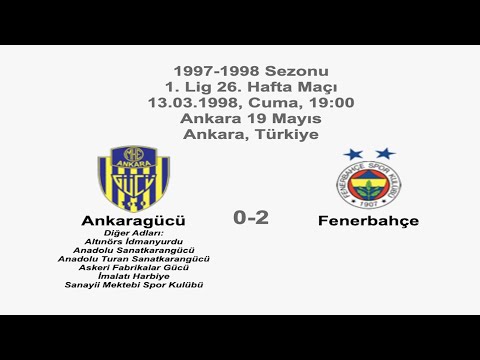 Ankaragücü 0-2 Fenerbahçe [HD] 13.03.1998 - 1997-1998 Turkish 1st League Matchday 26 + Com. (Ver. 3)