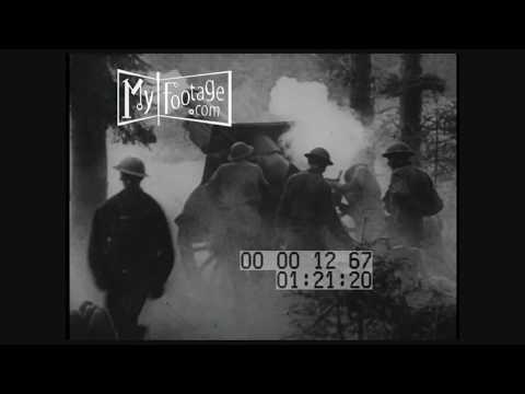 1918  WWI German HQ Shelled By American Troops (Silent)