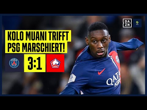 Mit Kolo Muani-Bude! PSG dreht frühen Rückstand: PSG - Lille 3:1 | Ligue 1 | DAZN Highlights