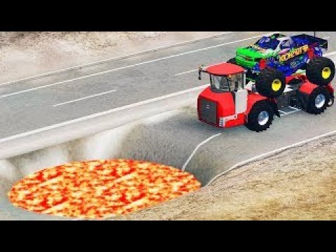 Cars vs Lava River from Volcano | BeamNG.Drive