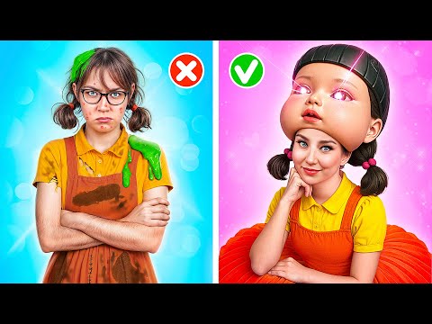 From Nerd To Beauty Squid Game Doll | How to Become Squid Game Doll by Multi DO Girls