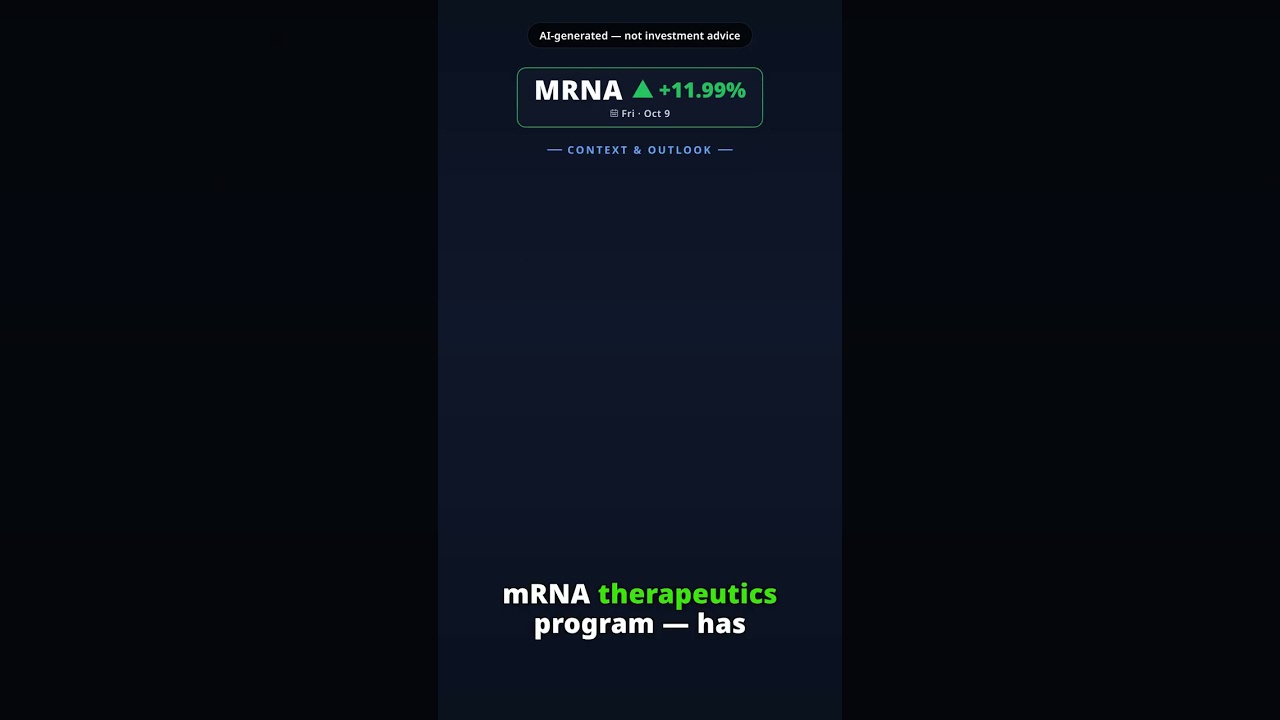 Why Is Moderna Stock Surging Today? MRNA +11.99% (Oct 9)