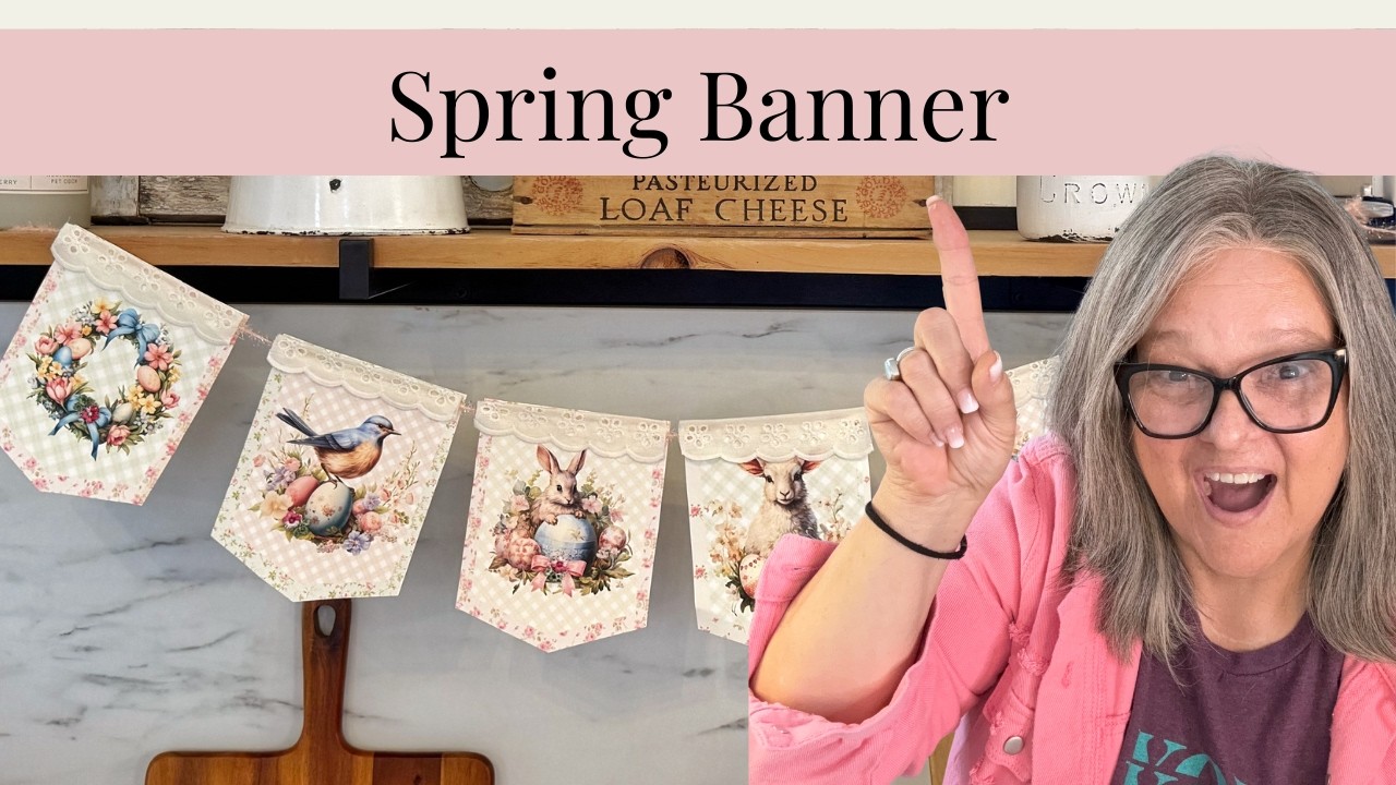 Spring Banner using Canvas sheets and a printable