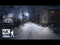 3 Hours Of Nocturnal Snowfall Walks In Finland Slow TV 4K