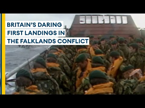How British troops first landed to retake the Falklands