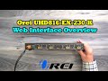 WebGUI Overview How To Use Software Web Interface UHD816 EX230 K